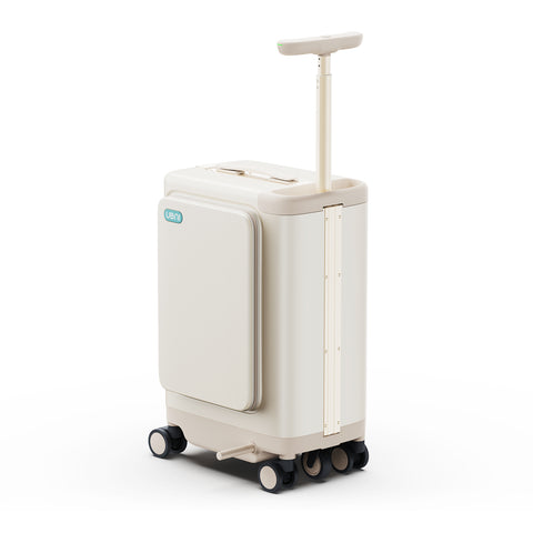 UBNI 20-Inch Carry-On Electric Suitcase with C-LT Floating Tech & 2-in-1 Ride-On Trolley, Softglow Apricot