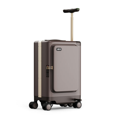 UBNI 20-Inch Carry-On Electric Suitcase with C-LT Floating Tech & 2-in-1 Ride-On Trolley, Softglow Apricot